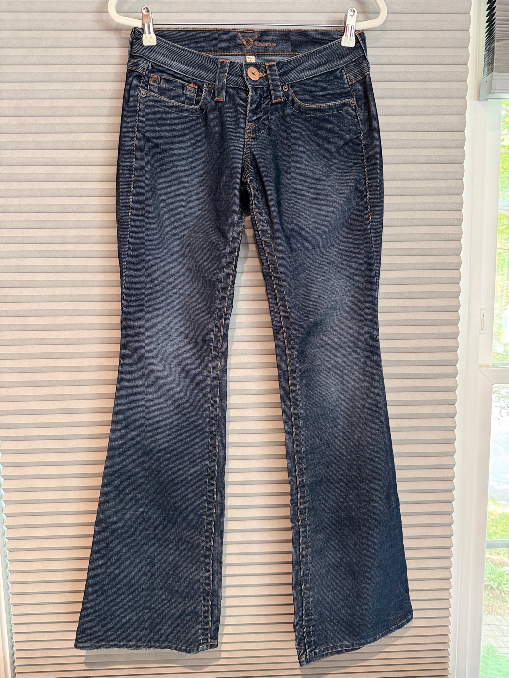 New Bebe Dark Blue Flare Corduroy Pants